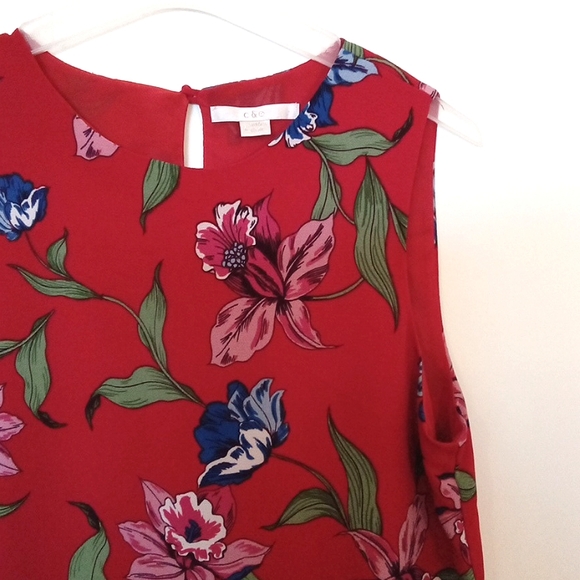 C & E Sleeveless Blouse with Jewel Neckline - Picture 2 of 8